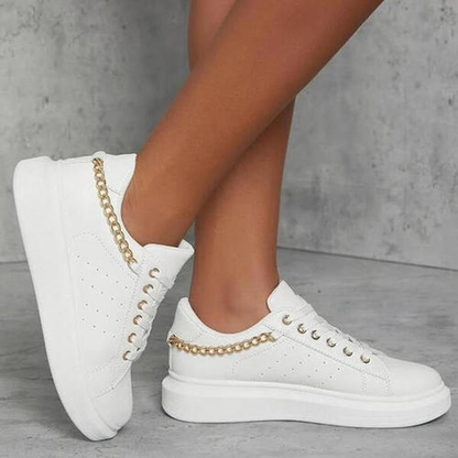 Kvinder Casual Creative Metal Chain Sneakers