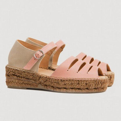 Boho espadrille kilehælssandaler