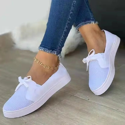 Åndbare slip-on-sneakers med sløjfe til kvinder