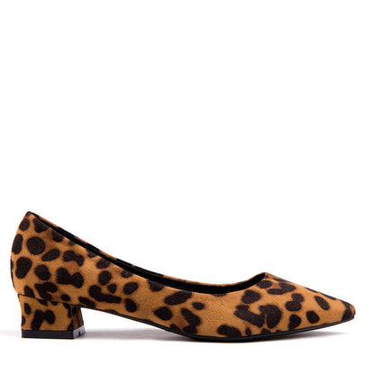 Ruskind Sexet leopard damesko med kitten heels