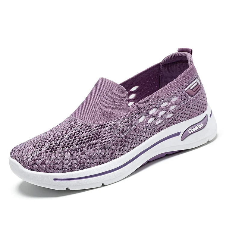 Dame Slip On Memory Foam Casual Smart Walking Work Trainers Sko Størrelse