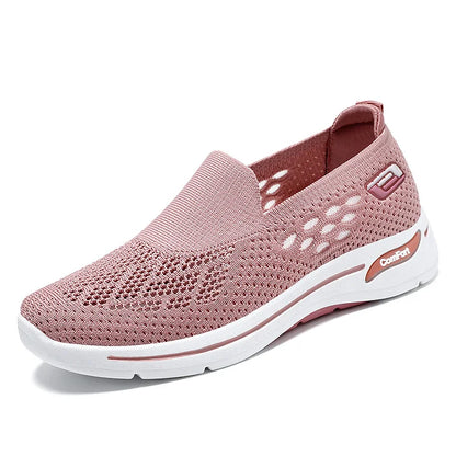 Dame Slip On Memory Foam Casual Smart Walking Work Trainers Sko Størrelse