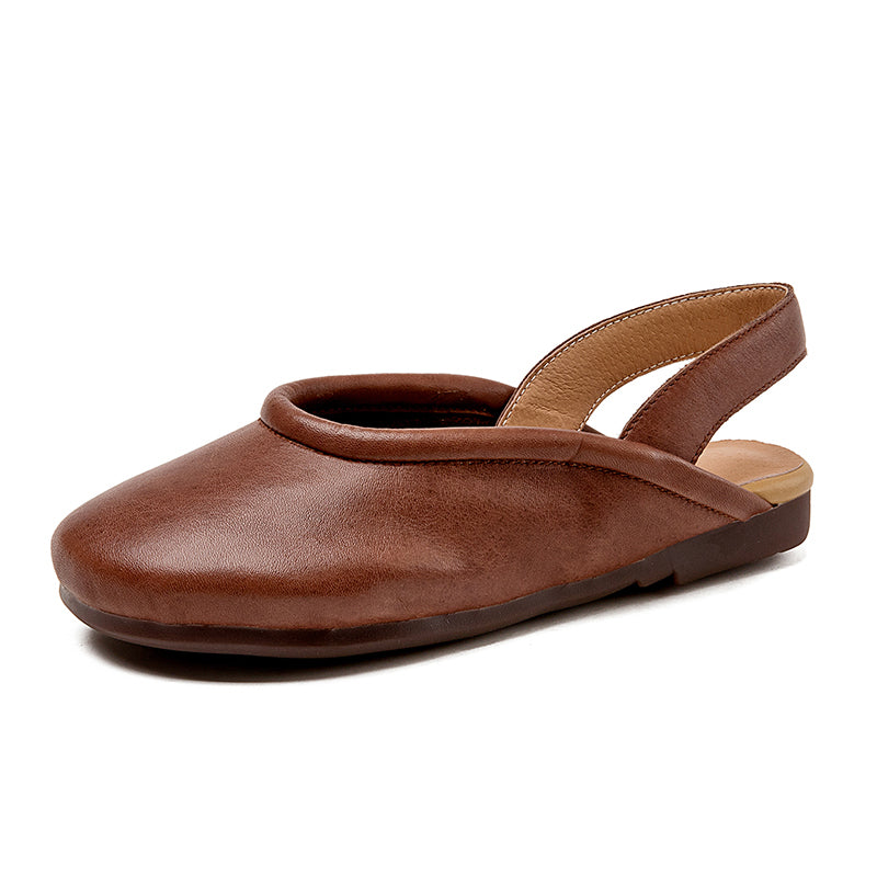 Håndlavede flade sandaler i blødt læder Loafers Slingback