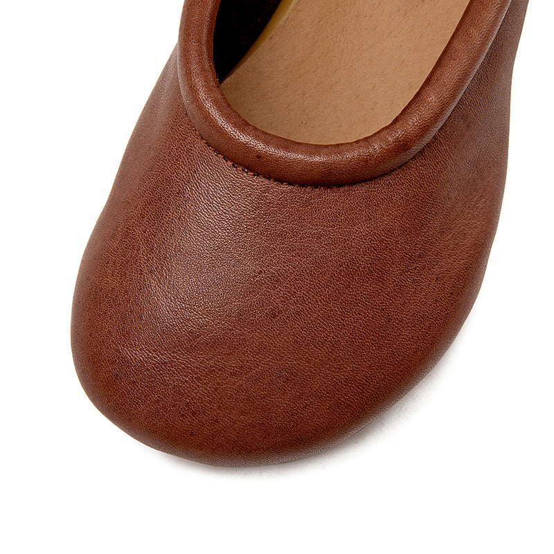 Håndlavede flade sandaler i blødt læder Loafers Slingback