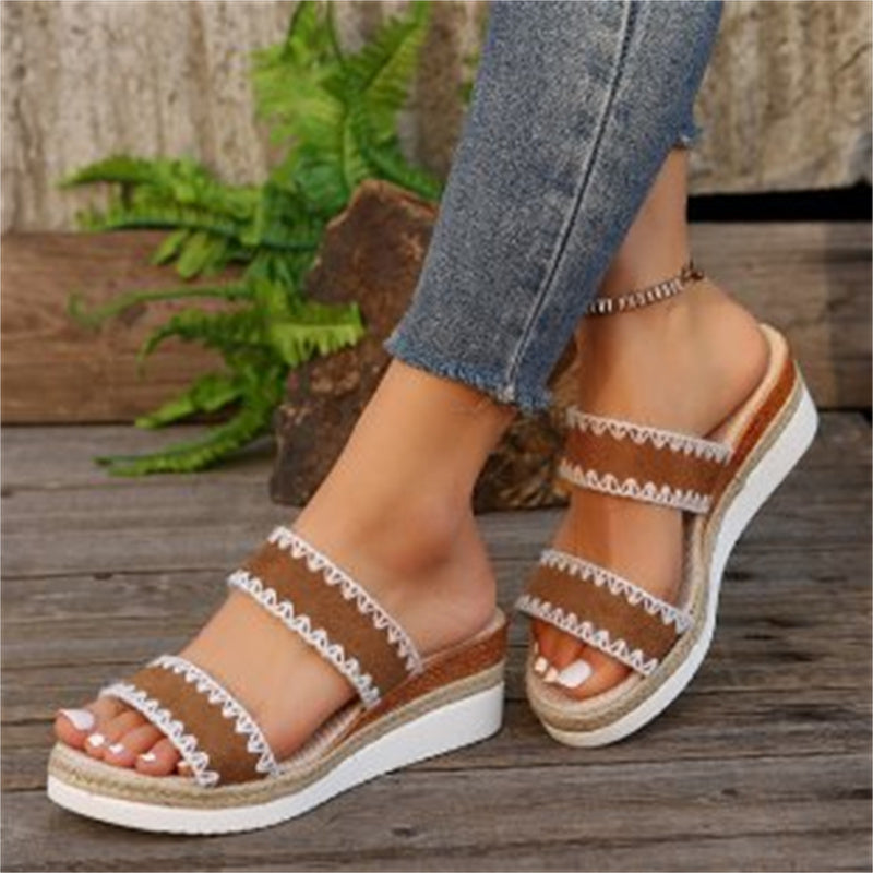 Hemp Rope Woven Wedge Sandals til kvinder