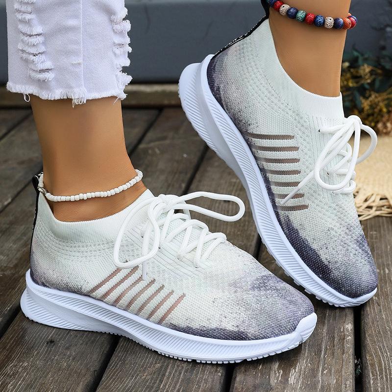 Kvinder Mode Casual Plus Size Åndbar Fly-Woven Mesh Sneakers