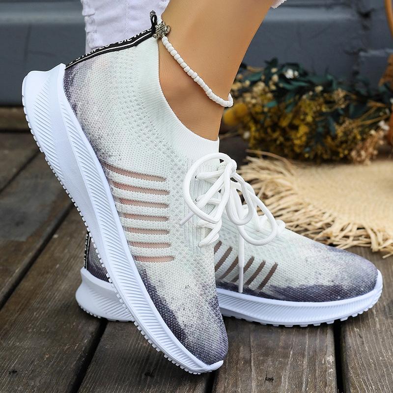 Kvinder Mode Casual Plus Size Åndbar Fly-Woven Mesh Sneakers