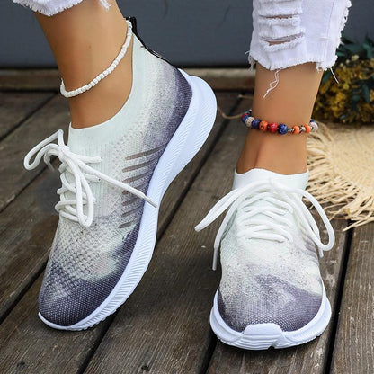 Kvinder Mode Casual Plus Size Åndbar Fly-Woven Mesh Sneakers