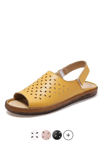 Åndbare peep toe-sandaler