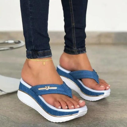 Wedge Flip Flops Sommersandaler