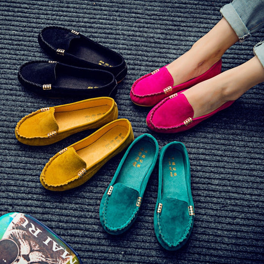 Slip-on-loafers i imiteret ruskind