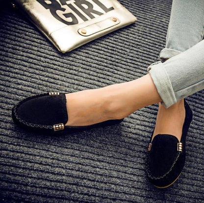 Slip-on-loafers i imiteret ruskind