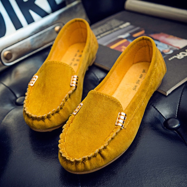 Slip-on-loafers i imiteret ruskind