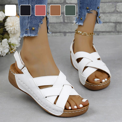 Cross Slingback Wedge-sandaler til kvinder