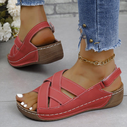 Cross Slingback Wedge-sandaler til kvinder