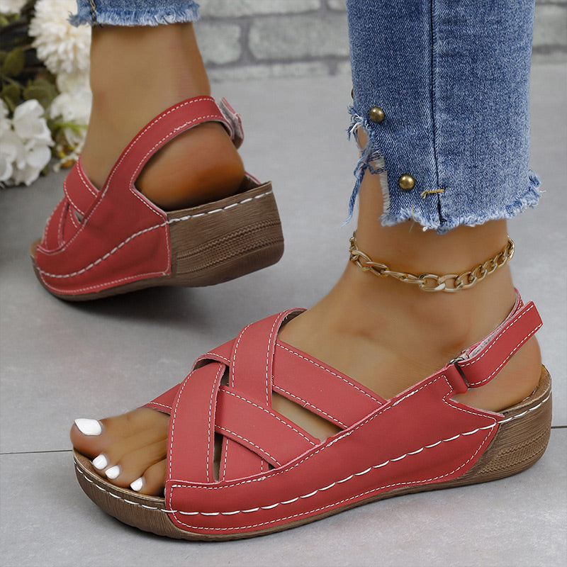 Cross Slingback Wedge-sandaler til kvinder