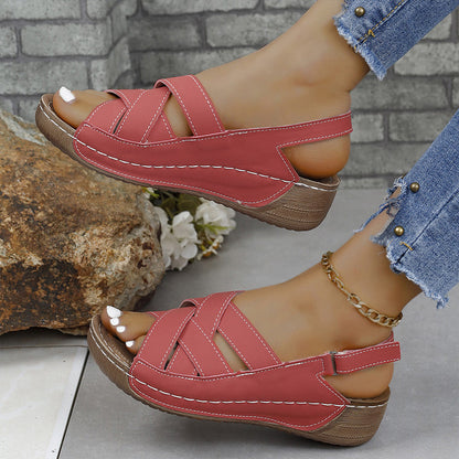 Cross Slingback Wedge-sandaler til kvinder