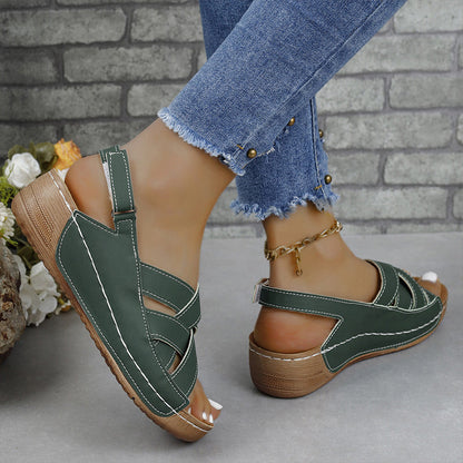 Cross Slingback Wedge-sandaler til kvinder