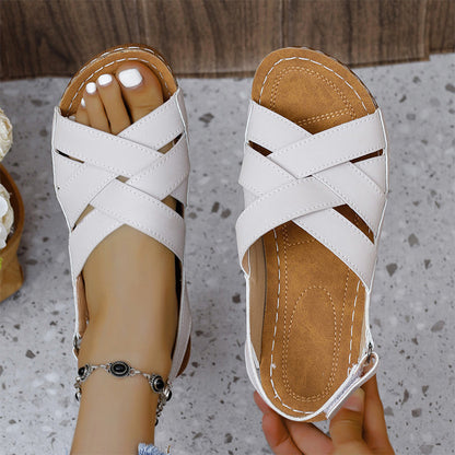 Cross Slingback Wedge-sandaler til kvinder