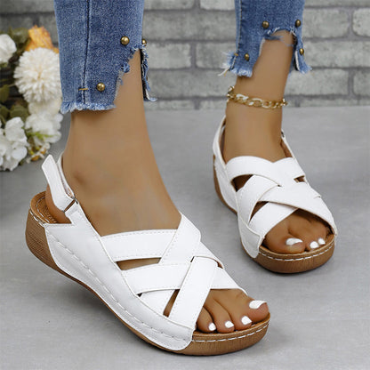 Cross Slingback Wedge-sandaler til kvinder