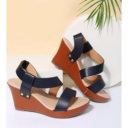 Platform Wedge Solid Sandal til kvinder