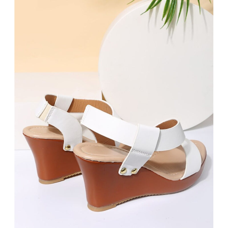 Platform Wedge Solid Sandal til kvinder