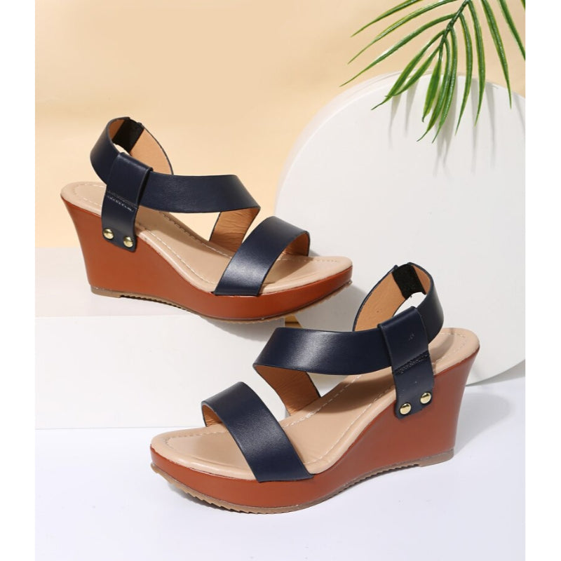 Platform Wedge Solid Sandal til kvinder