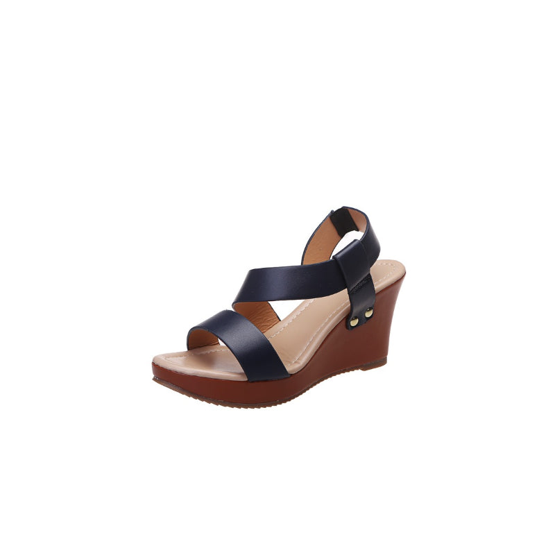 Platform Wedge Solid Sandal til kvinder