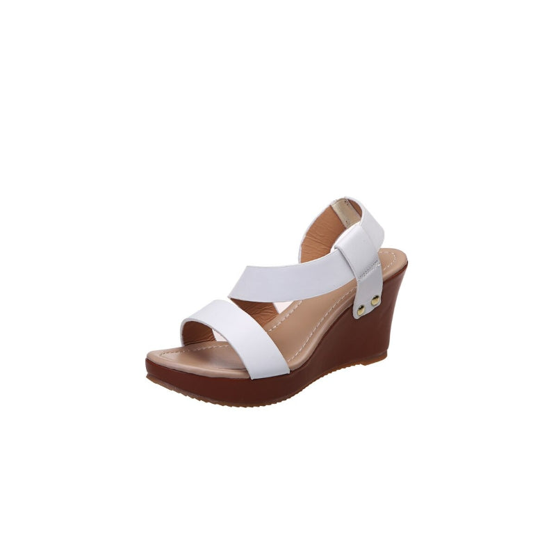 Platform Wedge Solid Sandal til kvinder