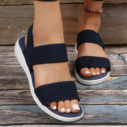 Sandalias planas con doble tira para mujer