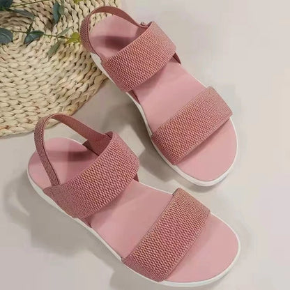 Sandalias planas con doble tira para mujer