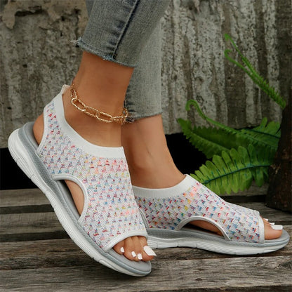 Sandalias ortopédicas de cuña para mujer