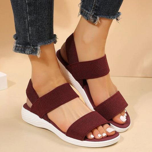 Sandalias planas con doble tira para mujer