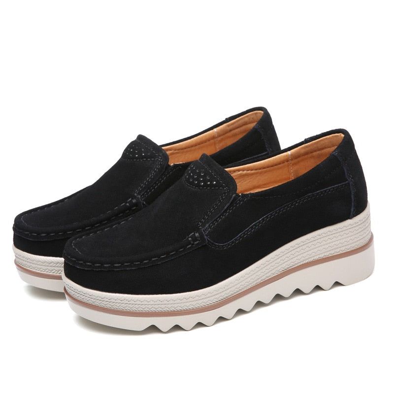 Fritidssko Slip On Læder Low Top Flats