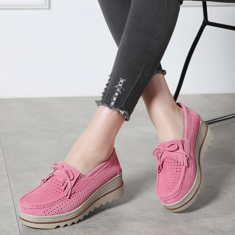 Fritidssko Slip On Læder Low Top Flats