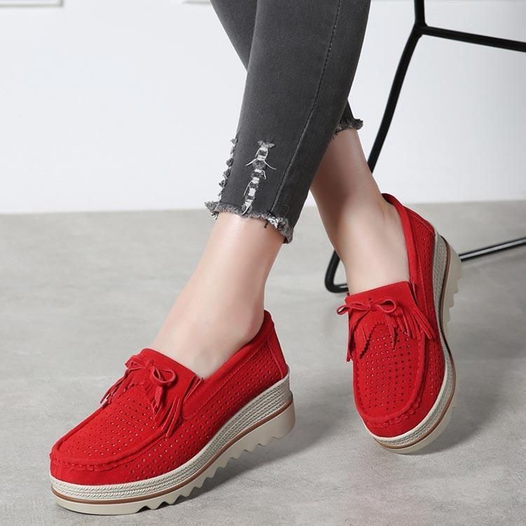 Fritidssko Slip On Læder Low Top Flats