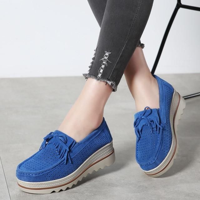 Fritidssko Slip On Læder Low Top Flats