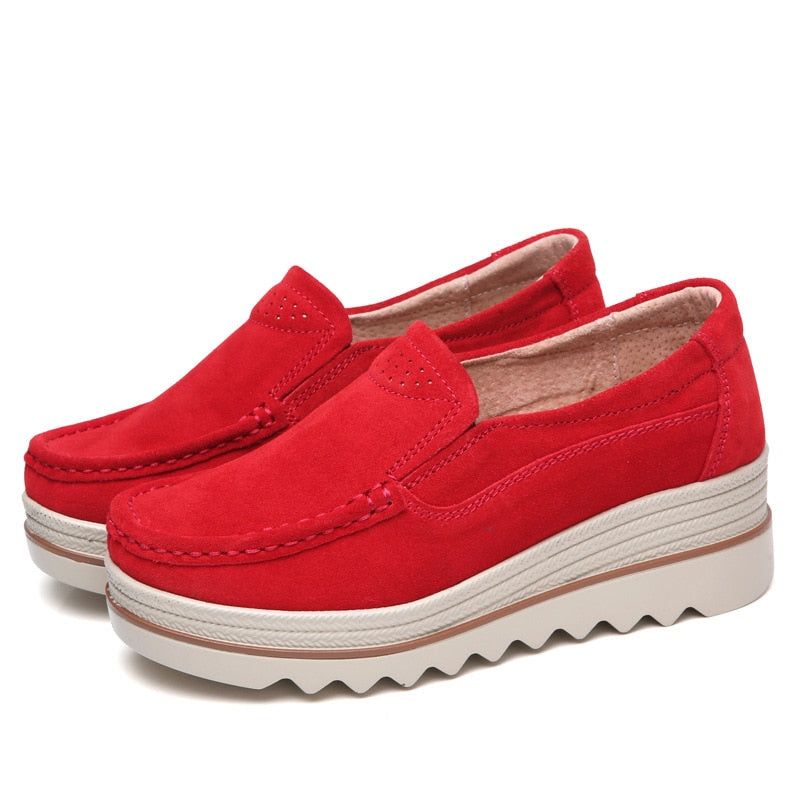 Fritidssko Slip On Læder Low Top Flats