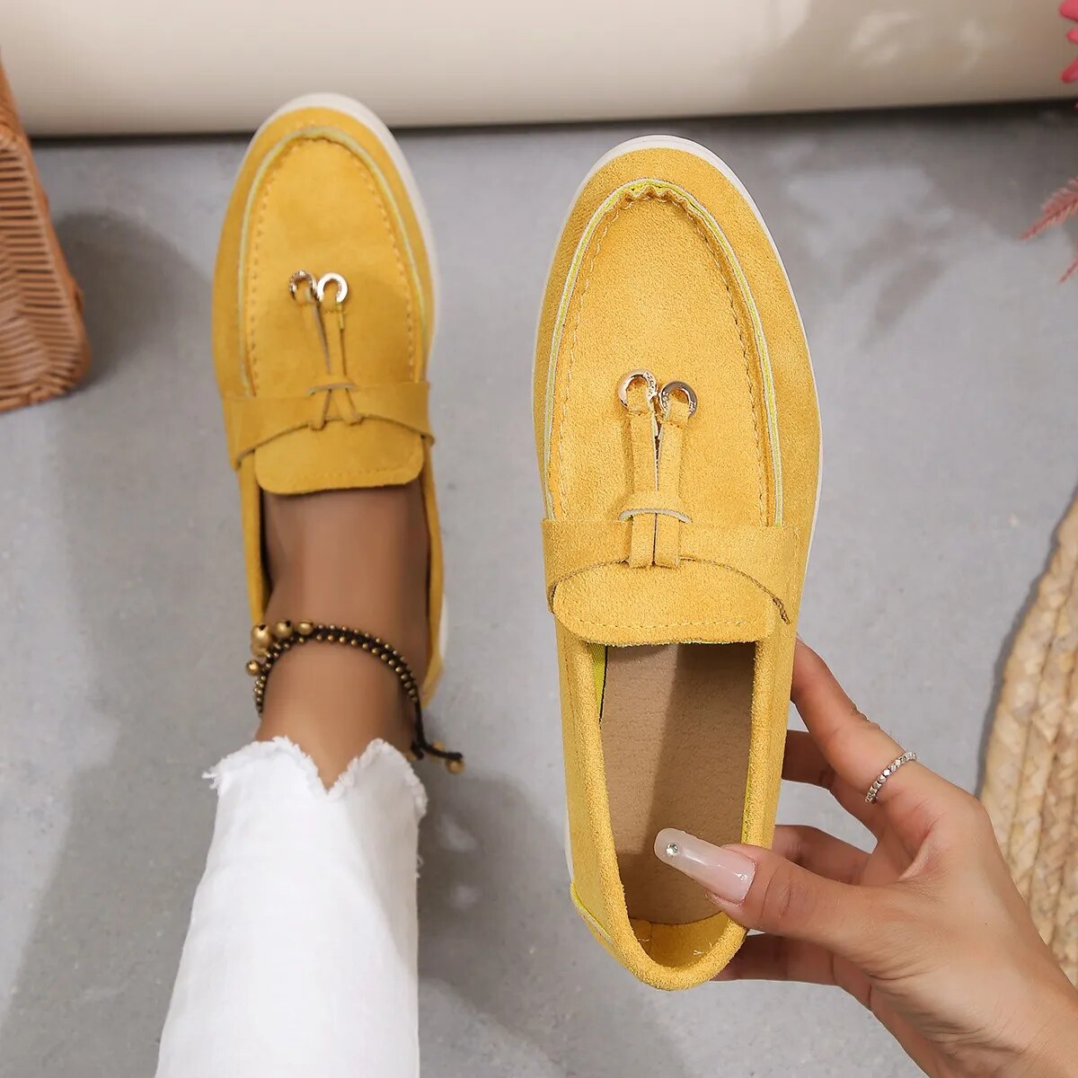 Slip-on-loafers med remme til teenagere